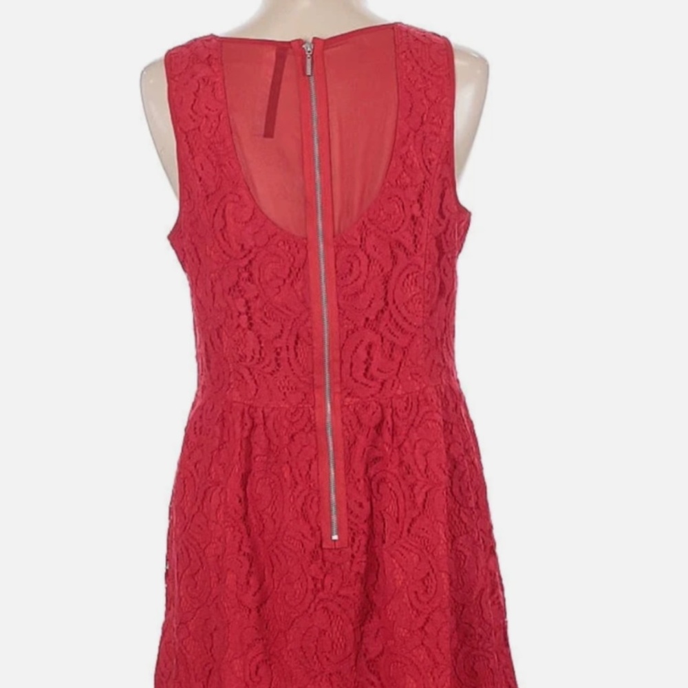 NWT Kensie Paisley Lace Sleeveless Backed Zipper Dress in Rouge Red Size XL - Picture 6 of 16